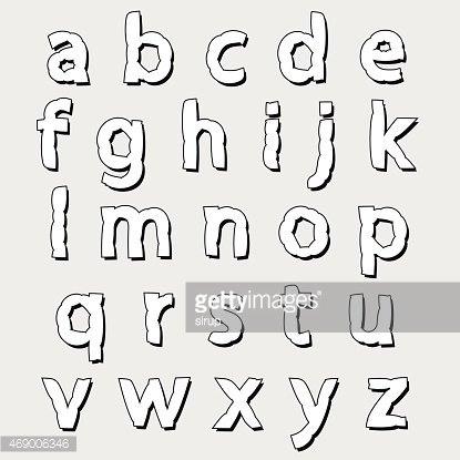 ABC Kleinbuchstaben aufgebl
