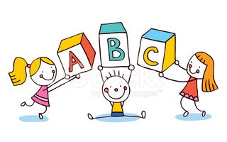 Abc Buchstaben Kindausbildung stock