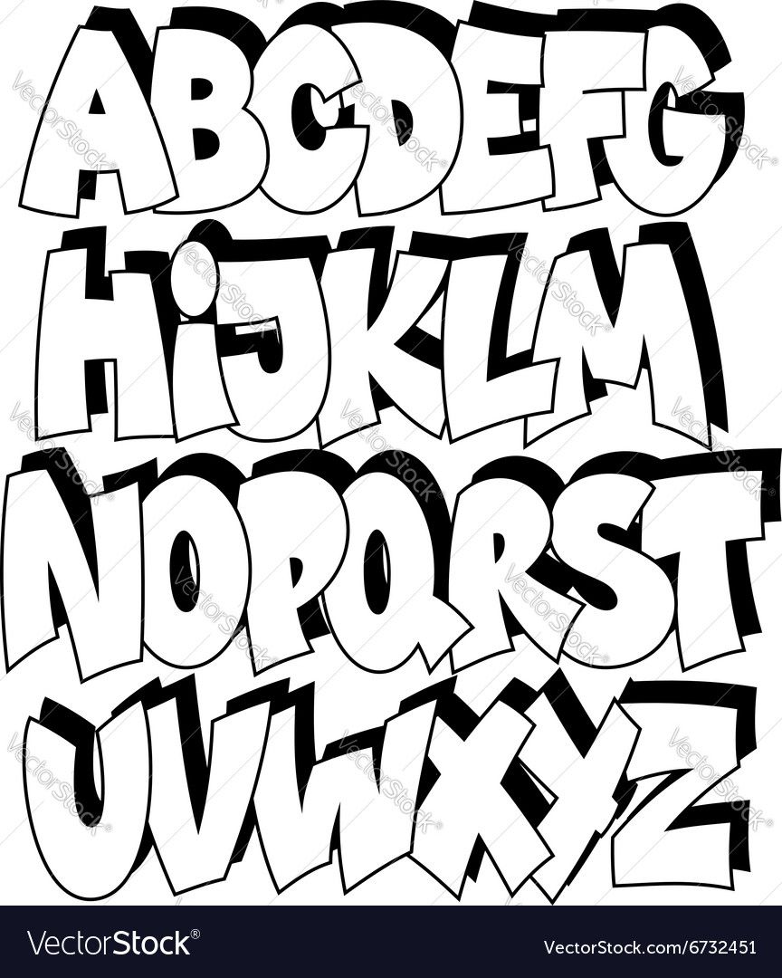 Graffiti alphabet stock.