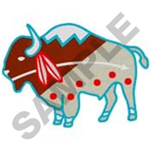 Native American Buffalo Embroidery Design