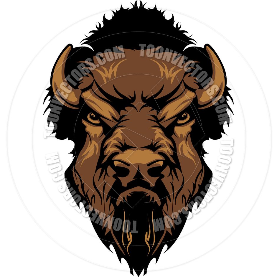 Bison clipart angry.