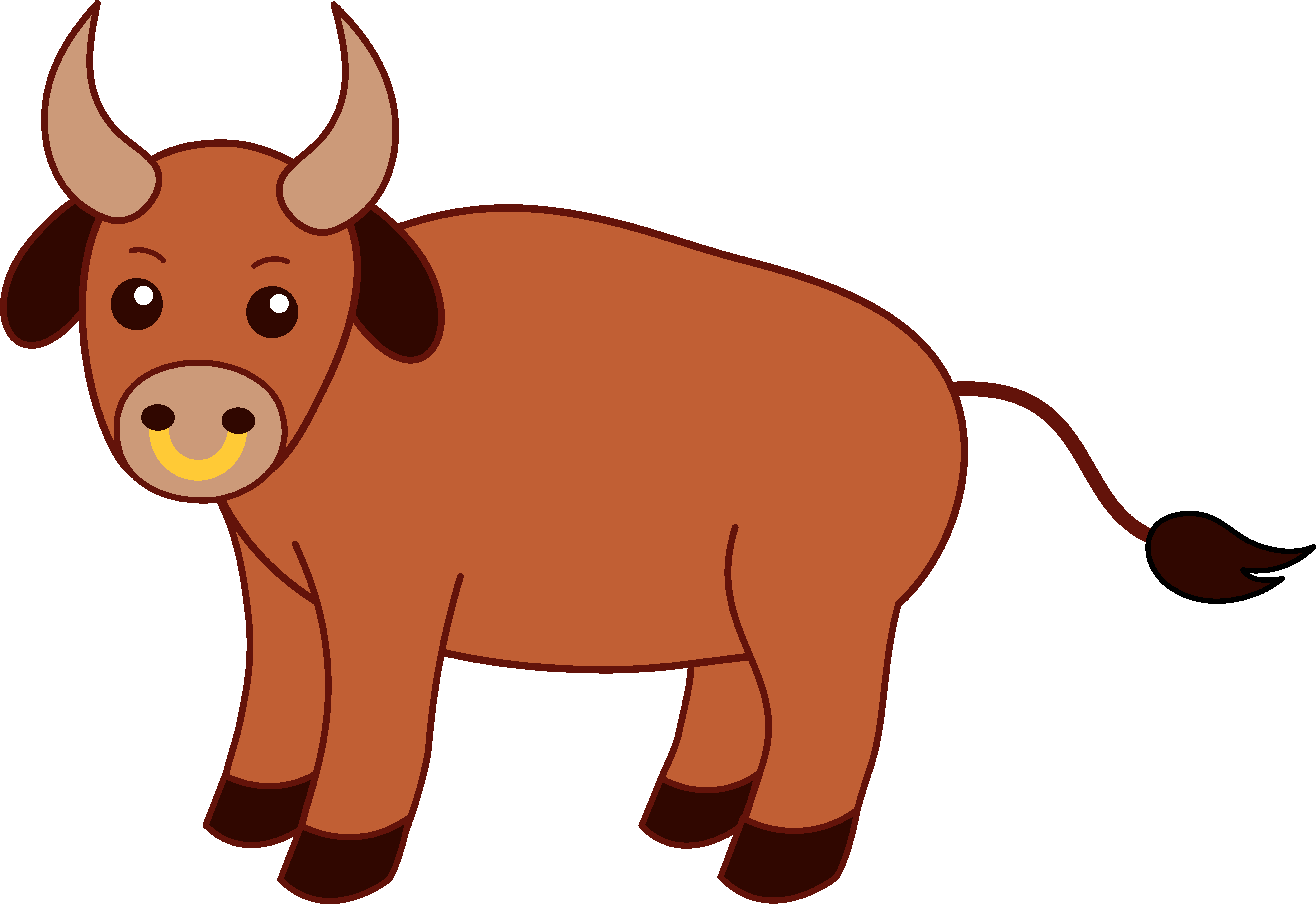 Cute brown buffalo.