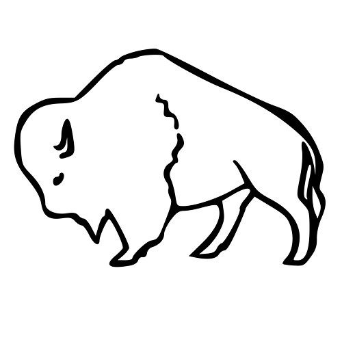 Simple buffalo drawing.