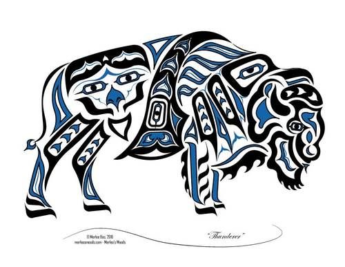 Northwest tribal art buffalo