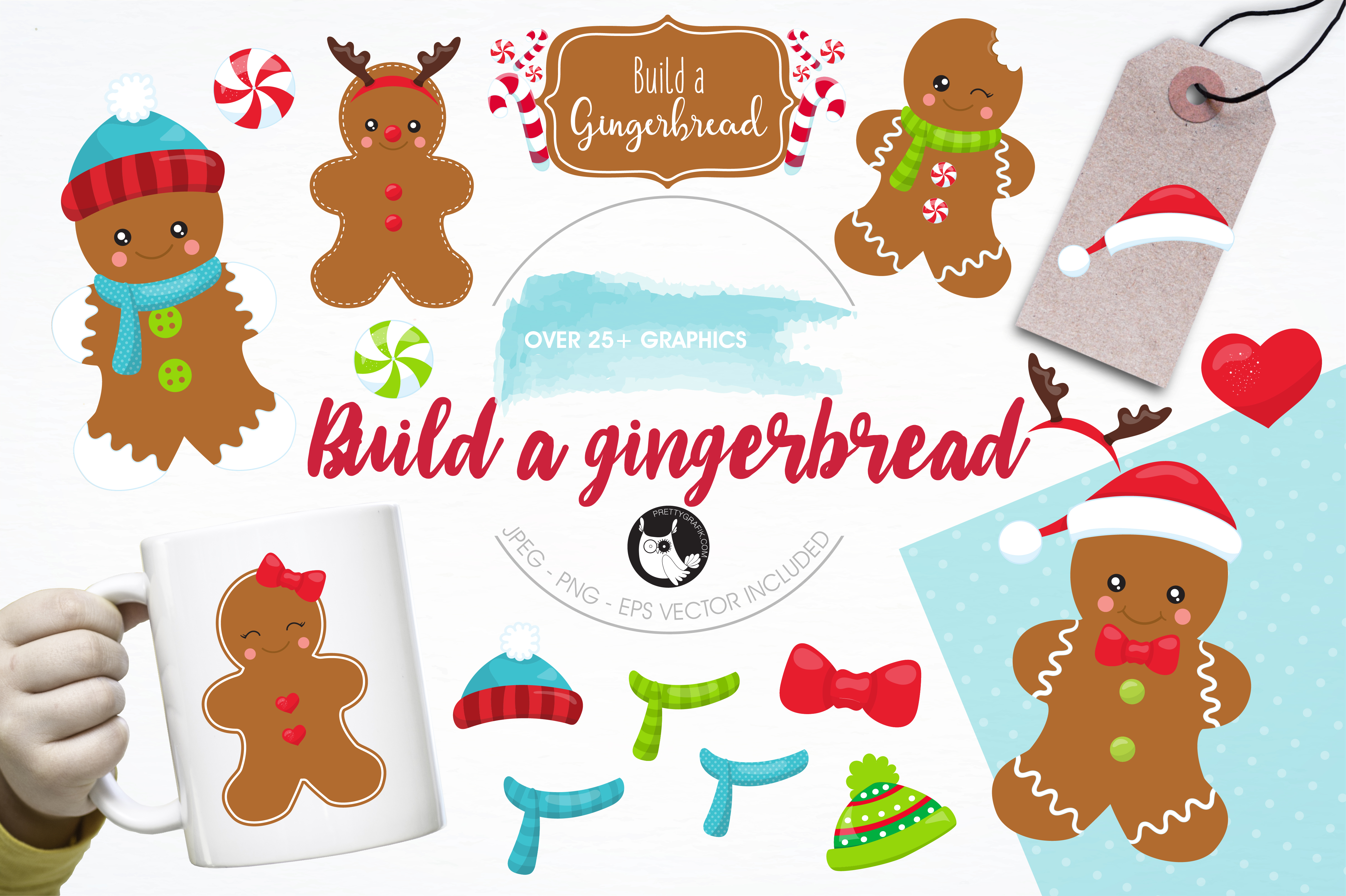 Build gingerbread clipart.