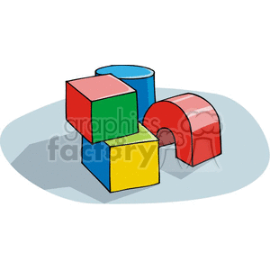 Cartoon building blocks clipart