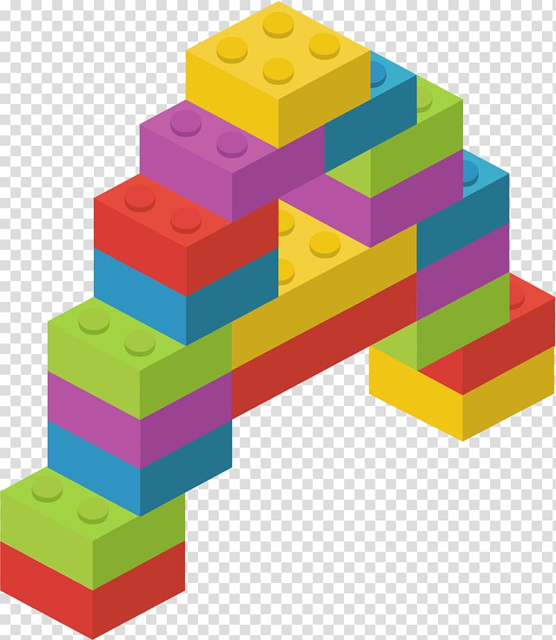 Assortedcolor interlocking brick.