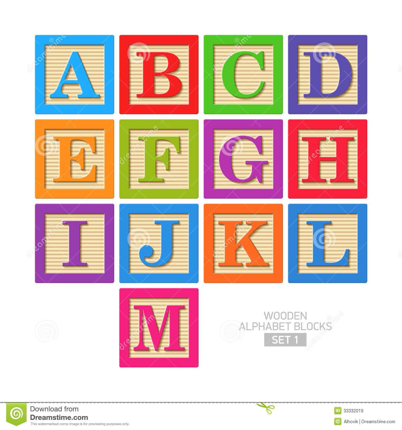 Wooden alphabet blocks.