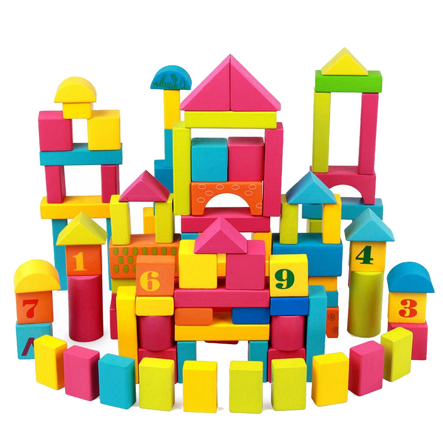 Buy Baztoy Wooden Number Building Blocks Toys,