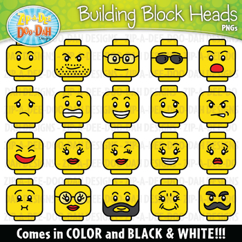 Building Blocks Character Heads Clipart