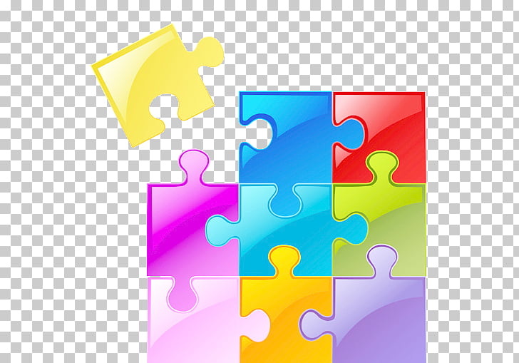 Blue jigsaw puzzle.