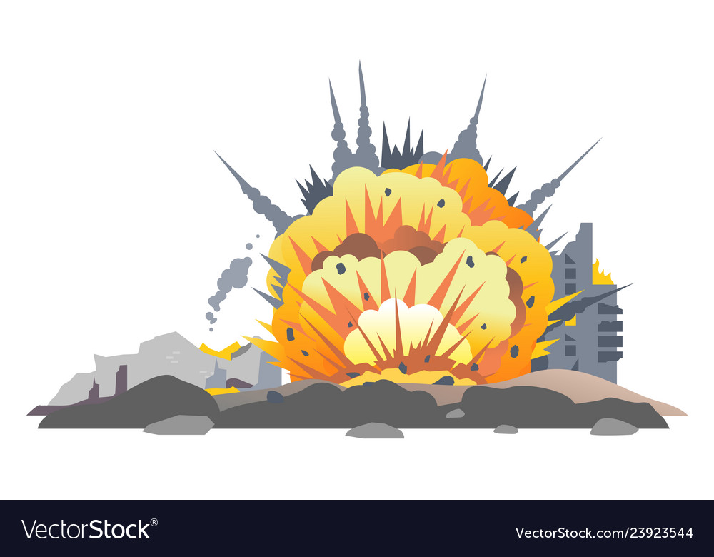 Bomb explosion ground.