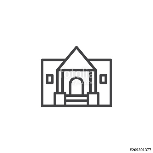 Museum building outline icon