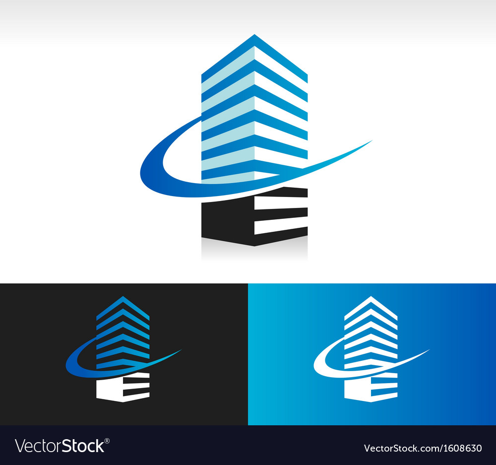 Swoosh Modern Building Logo Icon