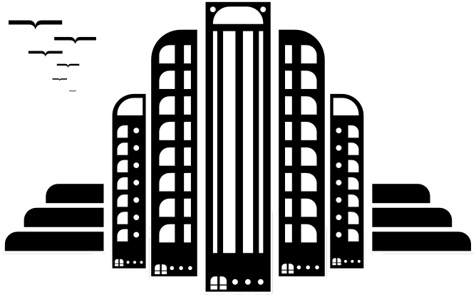 building logo clipart monochrome