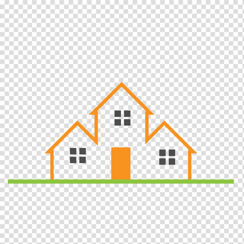 Orange house logo.