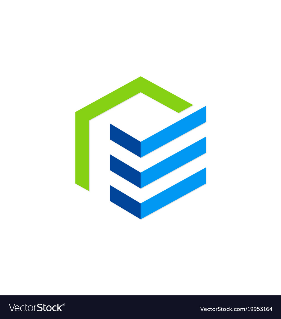 Building construction shape company logo