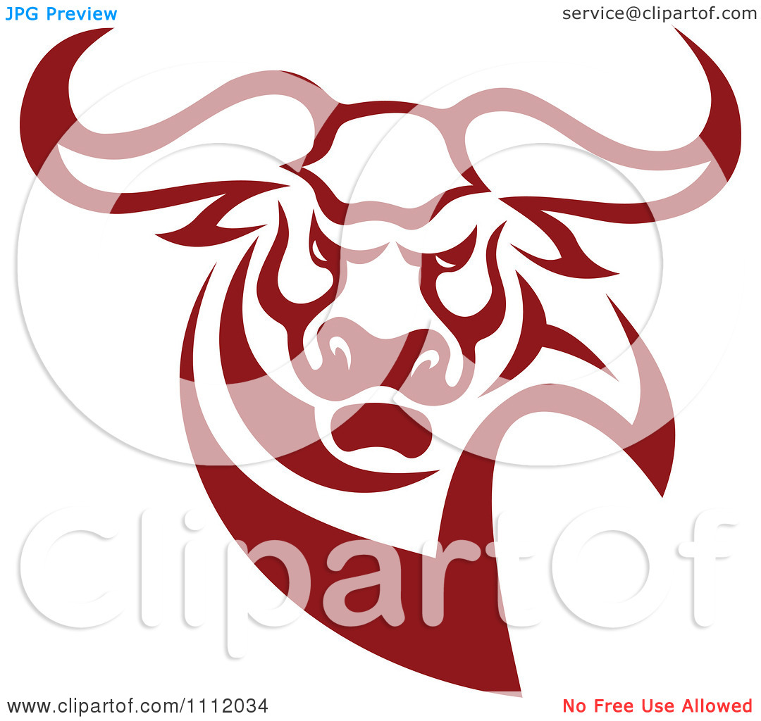 Clipart Red Aggressive Bull