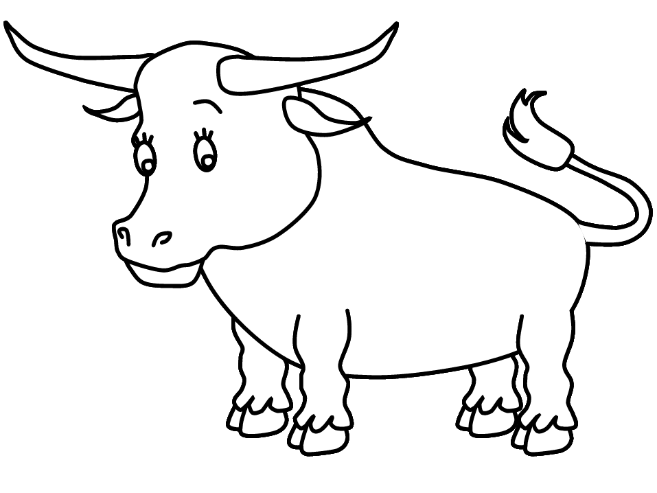 bull clipart coloring