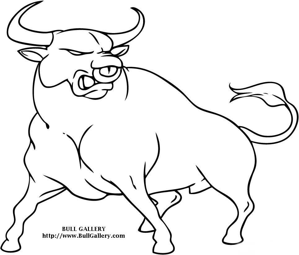 Coloring Bull Cartoon