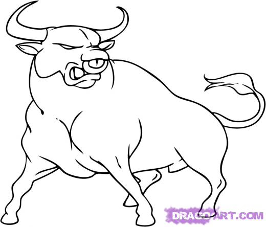Bull clipart coloring.