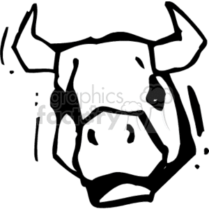 A Black and White Face of A Bull clipart