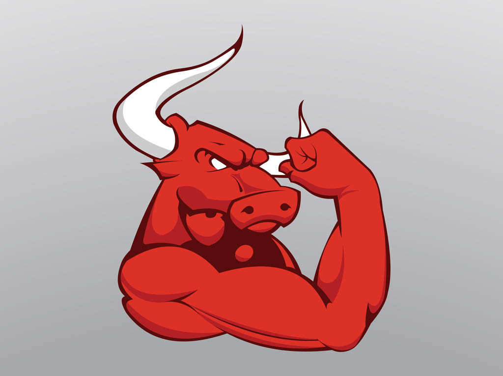 Muscular bull vector.