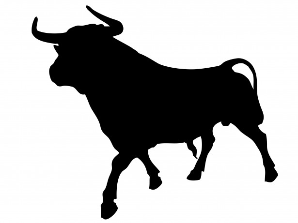 Black bull silhouette.
