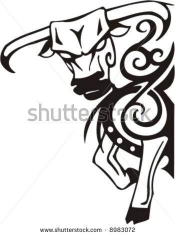 Tribal bull vector clip art