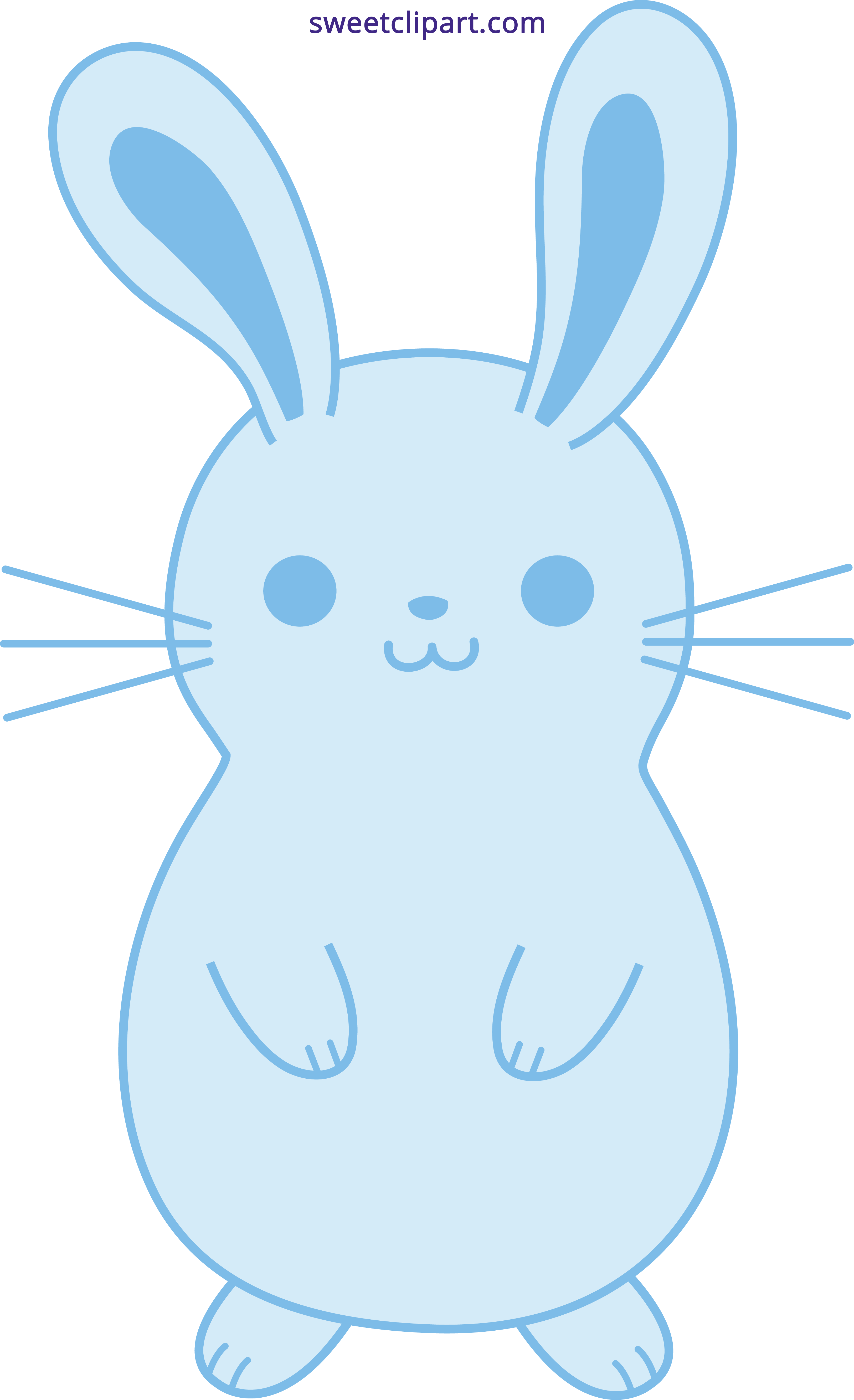 Cute Blue Easter Bunny Rabbit Clipart