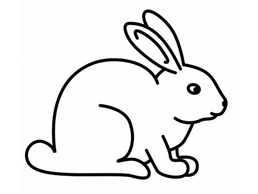 Easy Rabbit coloring pages for preschoolers printable