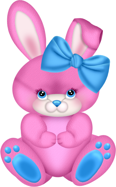 Pink Bunny with Pink Bow Clipart