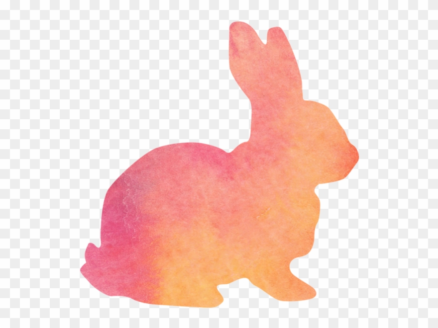 Bunny watercolor silhouette.