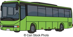 Green bus Vector Clipart Royalty Free