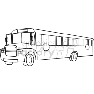 Black and white outline of a school bus clipart