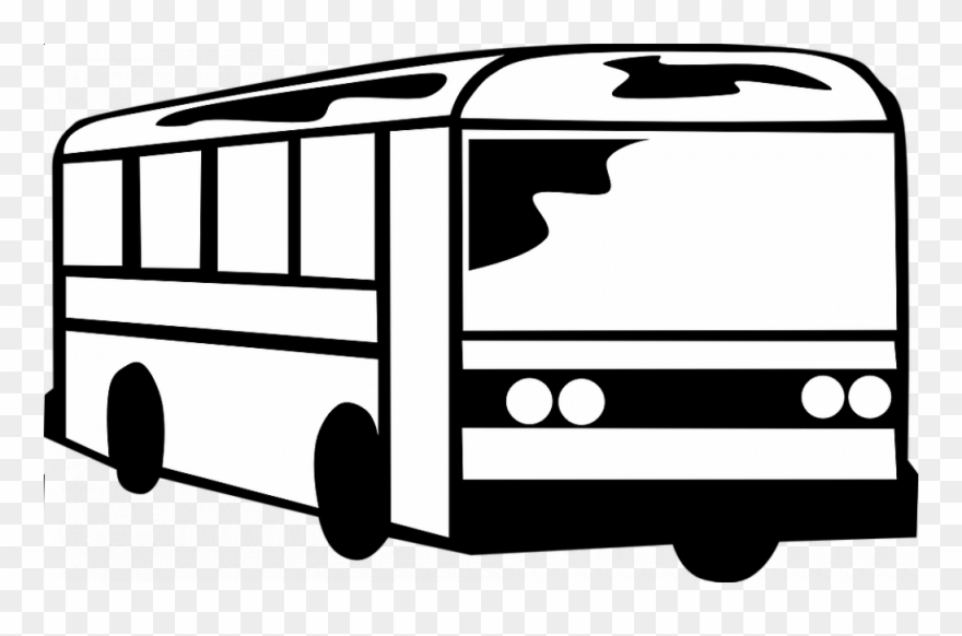 Clip Art Black And White Bus