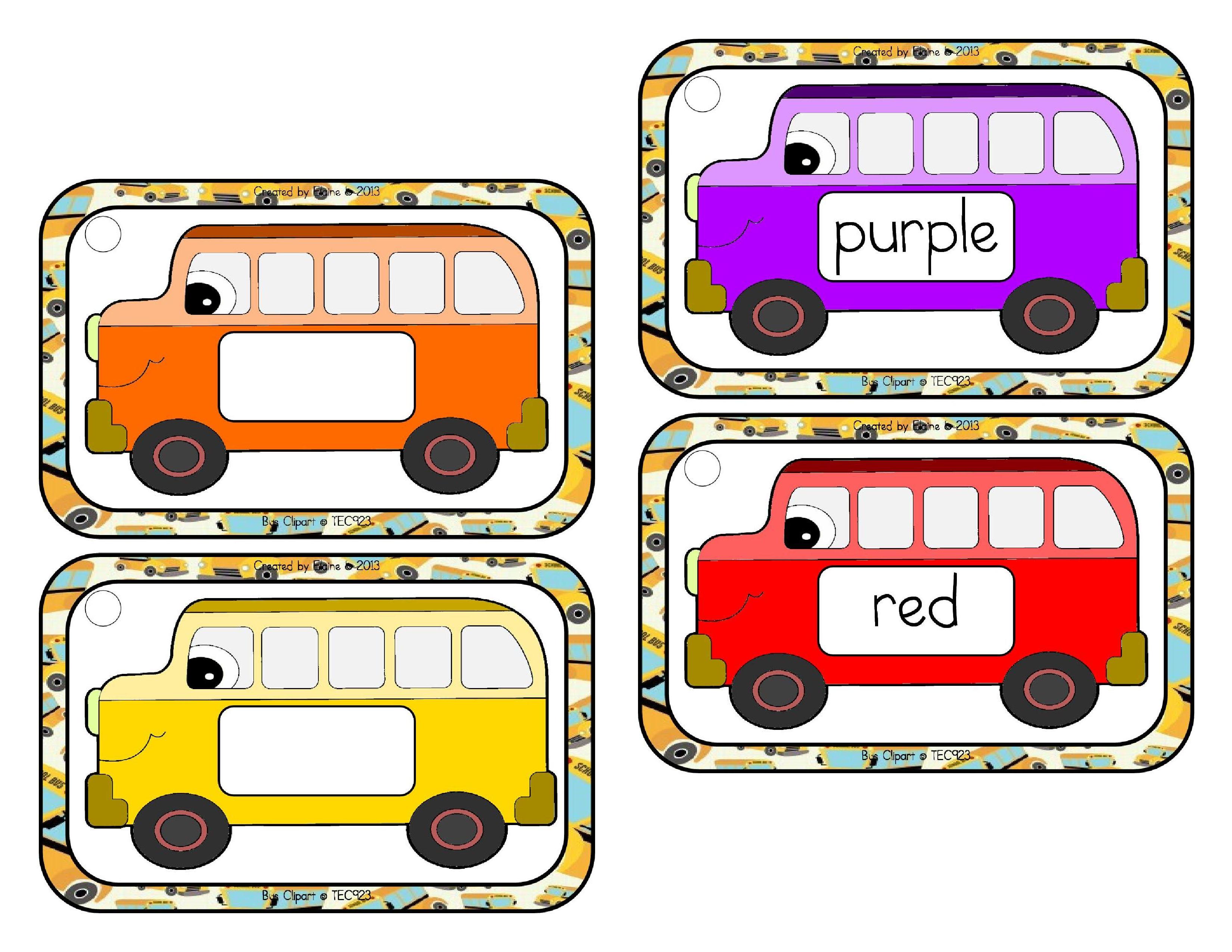 buses clipart colorful