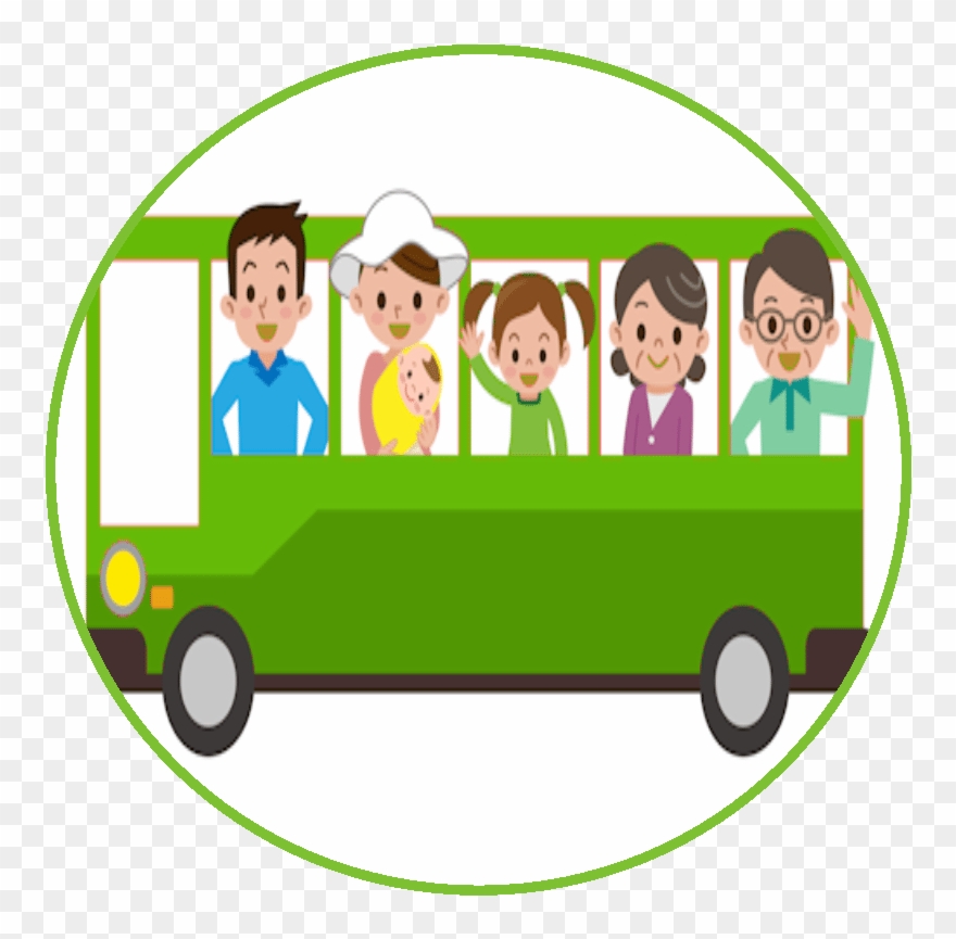 Bus Travel People Green Clipart