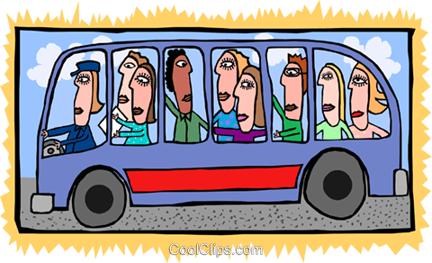 Bus full of people Royalty Free Vector Clip Art illustration