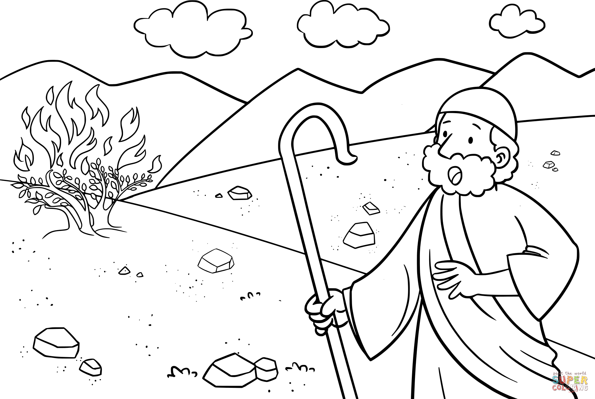 Moses the burning.