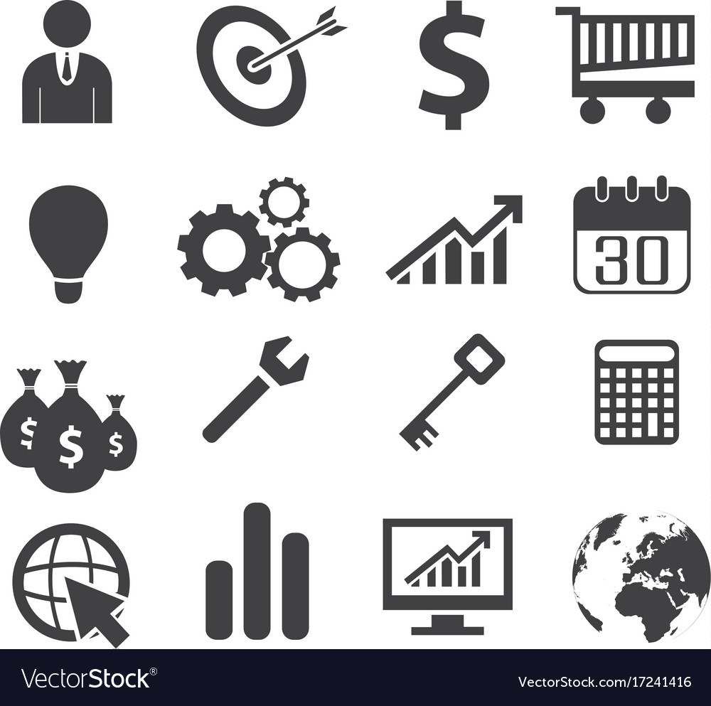 Black white business concept icons