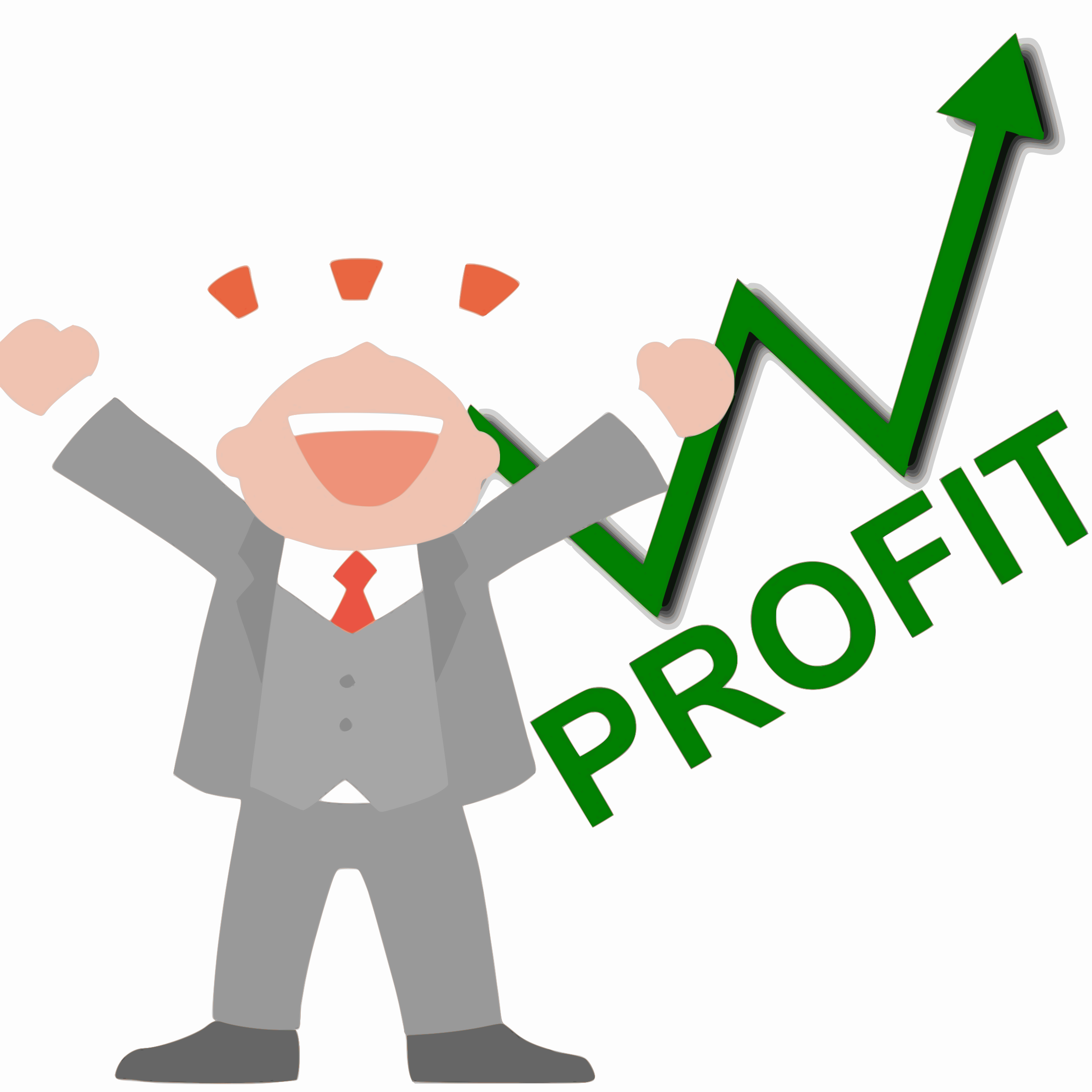 Happy Business Man Profit Vector Clipart image