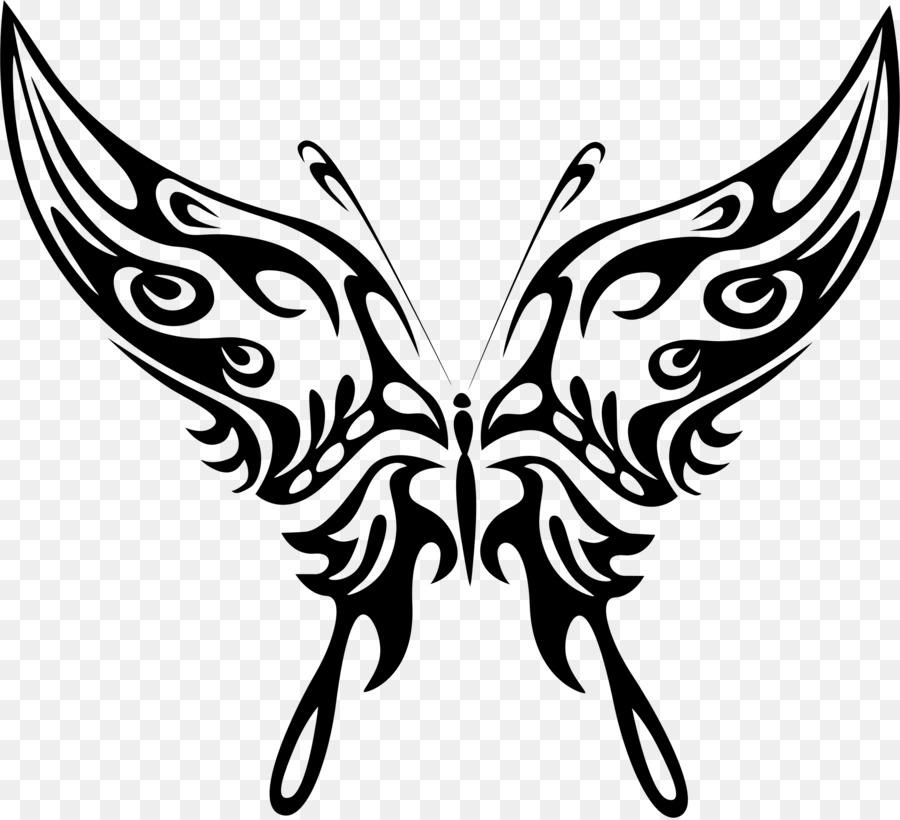 butterfly black and white clipart abstract