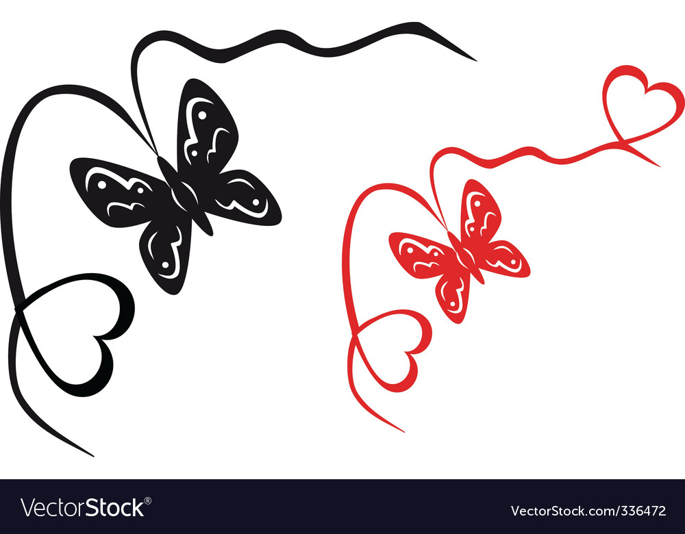 Abstract butterfly and hearts