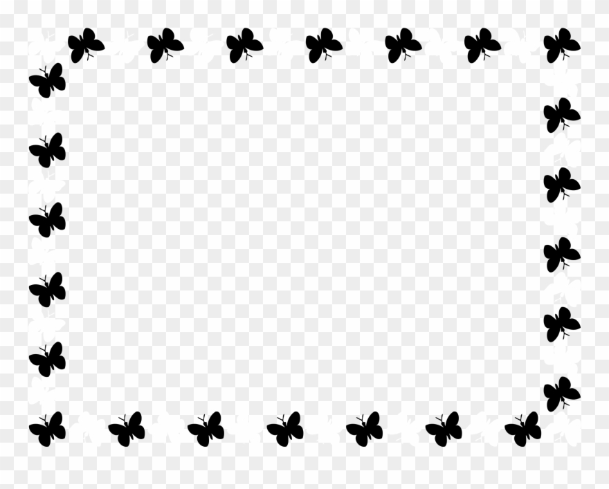 Butterfly Border Clipart Black And White