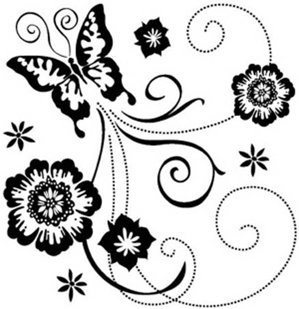 Free Black And White Butterfly Border, Download Free Clip