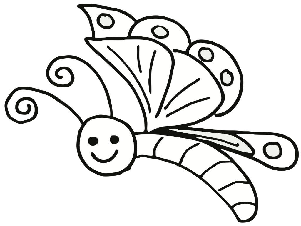 Free Pic Of Butterfly Simple In Black N White For Colouring