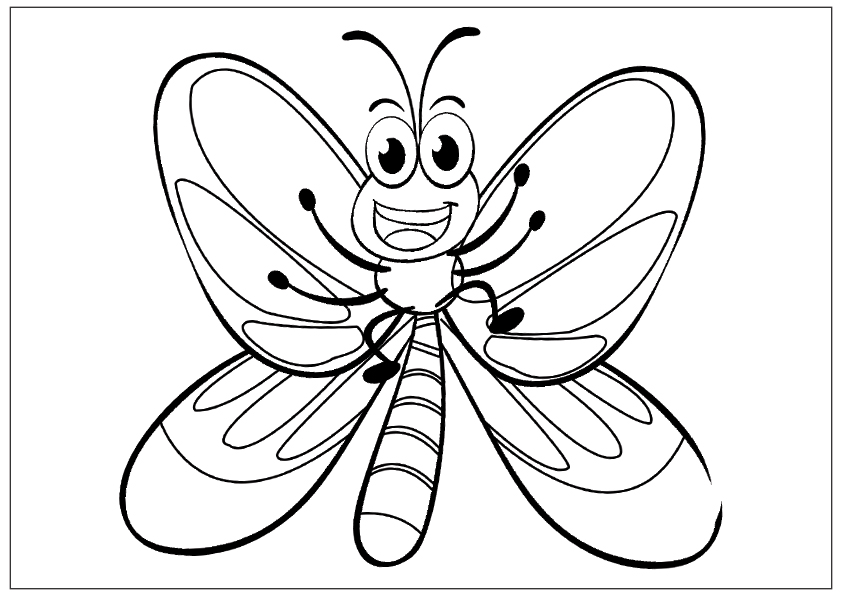 butterfly black and white clipart cute