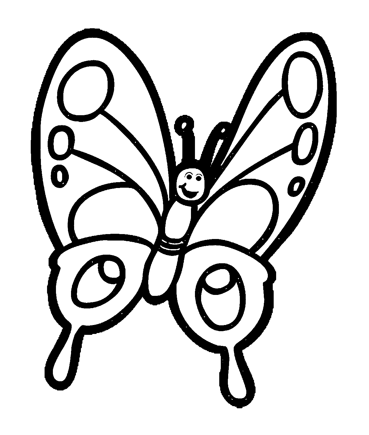 Butterfly black and white cartoonbutterfly coloring page