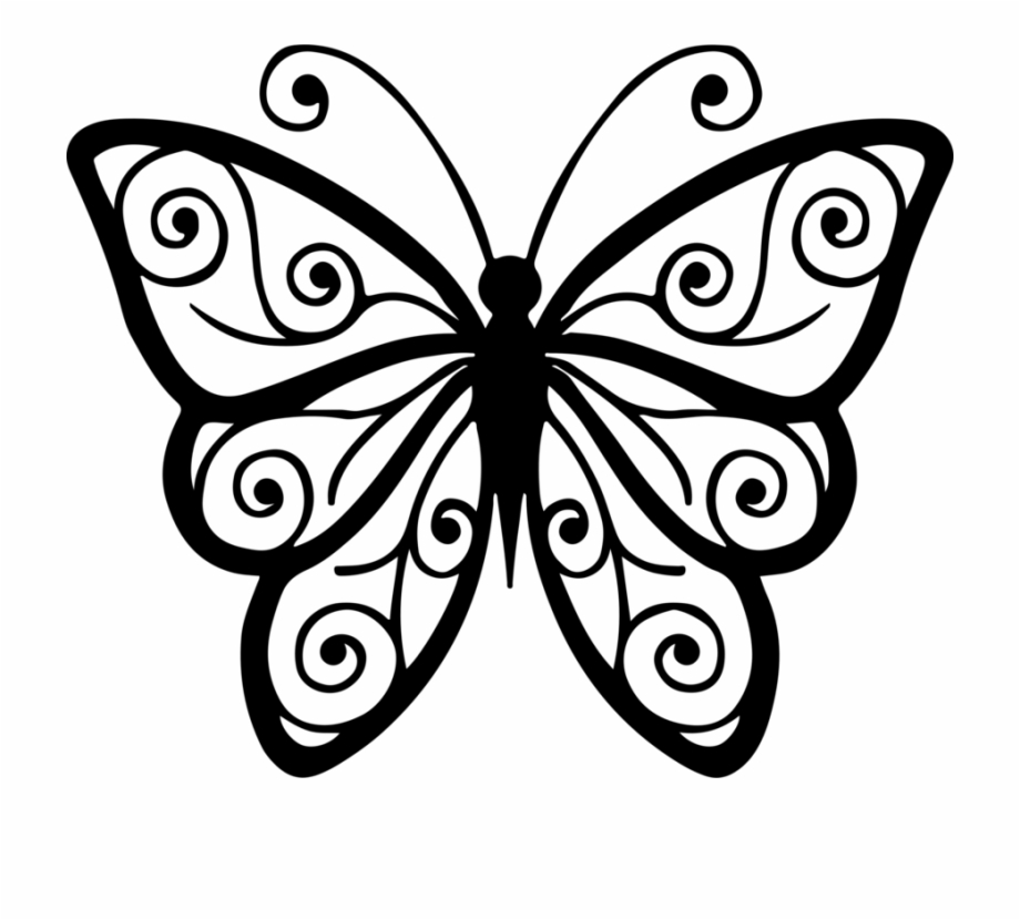 Clipart butterfly black.